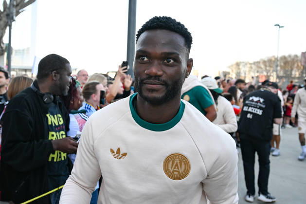 ATLANTA, GA - MARCH 21: AtlantaÕs Emmanuel Latte Lath 9 reacts prior to the start of the MLS, Fussball Herren, USA match between D.C. United and Atlanta United FC on March 21st, 2026 at Mercedes-Benz Stadium in Atlanta, GA. (Photo by Rich von Biberstein Icon Sportswire) SOCCER: MAR 21 MLS Atlanta United vs D.C. United EDITORIAL USE ONLY Icon260321053