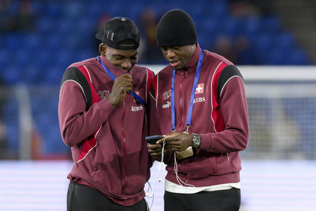 Breel Embolo, re. Denis Zakaria, SUI, Schweiz - Deutschland, Nationalmannschaft, Fussball, 27.03.2026