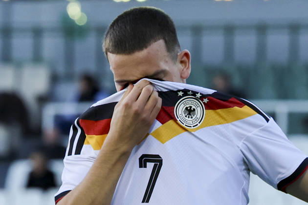 Said El Mala (Germany) bejubelt seinen Treffer zum 0:1, UEFA U21, U 21 EURO 2027 Qualifier, Greece v Germany, Apostolos-Nikolaidis-Stadion am 31. March 2026 in Athens, Grichenland. (Foto von Marco Steinbrenner DeFodi Images) Said El Mala (Germany) celebrates after scoring his teams first goal, UEFA U21 EURO 2027 Qualifier, Greece v Germany, Apostolos-Nikolaidis-Stadium, March 31, 2026 in Athens, Greece. (Photo by Marco Steinbrenner DeFodi Images) -
