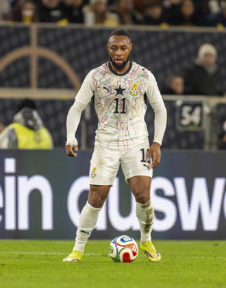 30.03.2026, Fussball Freundschafts-Länderspiele 2.Spieltag, Deutschland - Ghana, in der MHP-Arena Stuttgart (Deutschland). Antoine Semenyo (Ghana) am Ball