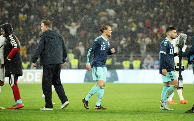 30.03.26 Deutschland - Ghana Deutschland, Stuttgart, 30.03.2026, Fussball, Länderspiel, Deutschland - Ghana: v.l. Julian Nagelsmann (Trainer Deutschland), Leroy Sane, Deniz Undav (beide Deutschland).