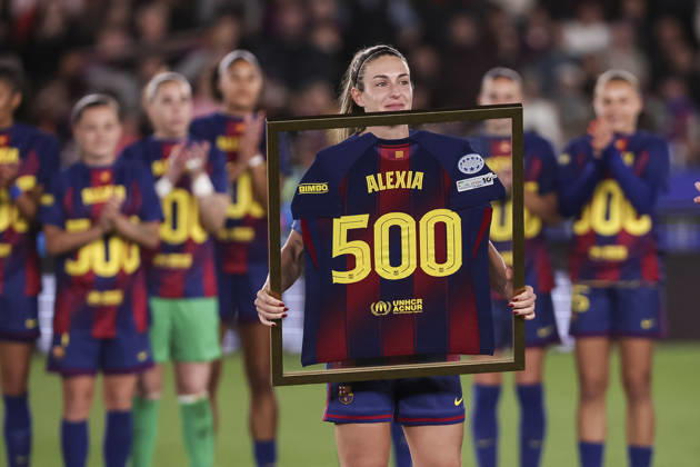 Sport Bilder des Tages April 2, 2026, Barcelona, Barcelona, SPAIN: Alexia Putellas Segura of FC Barcelona, Barca celebrates her 500th appearance for the club during the UEFA WomenÃ¢â‚¬â ¢s Champions League 2025 26 Quarter-finals second Leg, football match played between FC Barcelona and Real Madrid CF at the Spotify Camp Nou stadium on April 02, 2026 in Barcelona, Spain. FC Barcelona V Real Madrid CF - UEFA WomenÃ¢â‚¬â ¢S Champions League 2025 26 Quarter-Finals Second Leg  - ZUMAa181 20260402_zaa_a181_122 Copyright: xJavierxBorregox