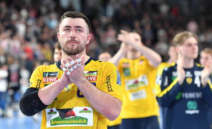 05.04.2026 - Handball - 1. Bundesliga DAIKIN HBL - Saison 2025 2026 - 27. Spieltag: HC Erlangen Metropolregion Nürnberg HCE - Rhein-Neckar Löwen - OGo - xogox - Jannik Kohlbacher (80, Rhein Neckar Löwen )