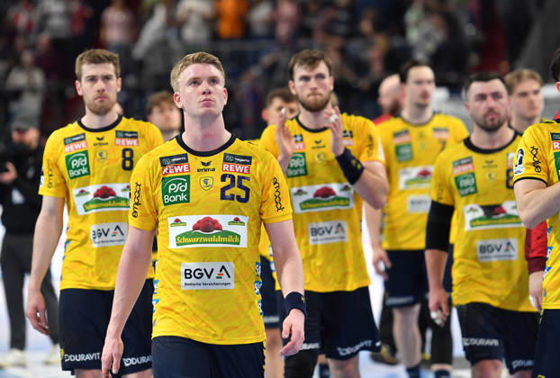 05.04.2026 - Handball - 1. Bundesliga DAIKIN HBL - Saison 2025 2026 - 27. Spieltag: HC Erlangen Metropolregion Nürnberg HCE - Rhein-Neckar Löwen - OGo - xogox - Haukur Thrastarson (25, Rhein Neckar Löwen ) enttäuscht Enttäuschung¨