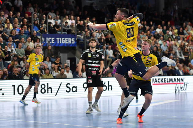 05.04.2026 - Handball - 1. Bundesliga DAIKIN HBL - Saison 2025 2026 - 27. Spieltag: HC Erlangen Metropolregion Nürnberg HCE - Rhein-Neckar Löwen - OGo - xogox - Jannik Kohlbacher (80, Rhein Neckar Löwen )