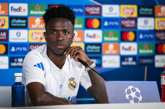 REAL MADRID V BAYERN MUNCHEN. CHAMPIONS LEAGUE 2025 2026. QUARTER-FINALS. 1ST LEG. Real Madrid CF s Vinicius Junior during the press conference, PK, Pressekonferenz prior to the Champions League Quarter-finals, first leg against Bayern Munchen. April 6, 2026. (ALTERPHOTOS Tomas Garrido) MadridSpain  Copyright: xTomasxGarridox