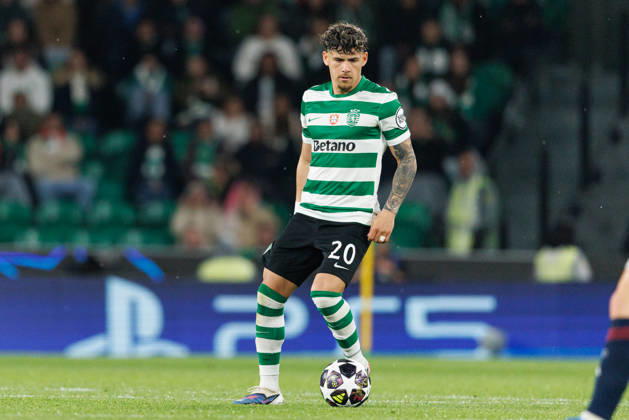 Maxi Araujo seen during UEFA Champions League quarterfinal game between teams of Sporting CP and Arsenal FC at Estadio Jose Alvalade (Maciej Rogowski Ball Raw Images) Lisbon Estadio Jose Alvalade Portugal Copyright: xMaciejxRogowskix MaciejRogowskiSportingArsenal2526349
