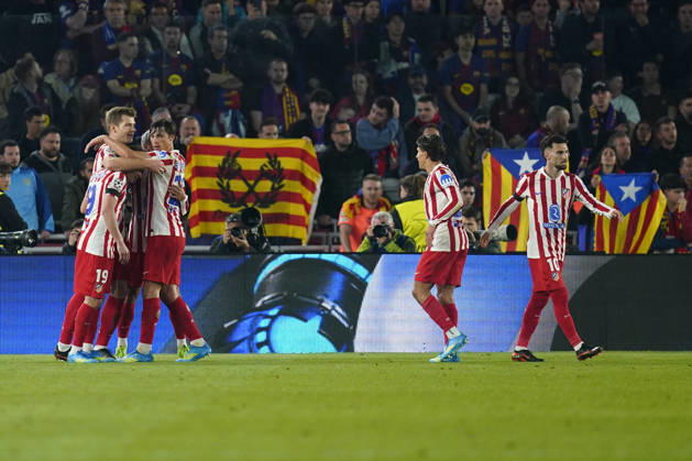 ESP: FC Barcelona, Barca - Atletico de Madrid. UEFA Champions League. Quarter-Finals, first leg. Alexander Sorloth of Atletico de Madrid celebrates the 0-2 during UEFA Champions League match, Quarter-Finals, first leg, between FC Barcelona and Atletico de Madrid played at Spotify Camp Nou Stadium on April 8, 2026 in Barcelona, Spain. kpng Copyright: xSergioxRuizx xPRESSINPHOTOx PS_260408_BAR_ATL_CH_2526_384