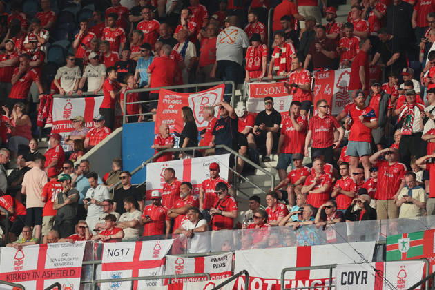 POR: Porto v Nottingham Forest, Europa League, 9 April 2026 Fans of Forest before the UEFA Europe League,Quartet finals 1st leg between Porto FC and Nottingham Forest FC at Stadium of Dragao on April 9,2026 in Porto (Portugal) (Photo by Luis de la Mata SportPix Sipa USA) Porto As Antas Porto Portugal Copyright: xLuisxdexlaxMatax xsportPix.org.ux