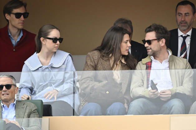 CELEBRITES : Tennis - Monte Carlo Rolex Masters 2026 - ATP, Tennis Herren - 10 04 2026 Sylvester Strautmann - Alexandra de Hanovre et la princesse Charlotte Casiraghi et Nicolas Mathieu NO CREDIT MONACO Copyright: xCCx