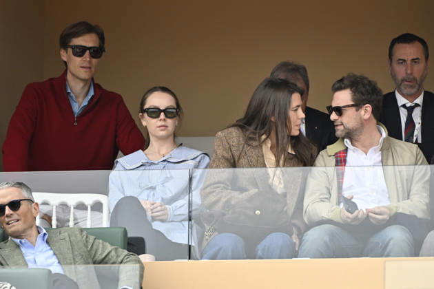CELEBRITES : Tennis - Monte Carlo Rolex Masters 2026 - ATP, Tennis Herren - 10 04 2026 Sylvester Strautmann - Alexandra de Hanovre et la princesse Charlotte Casiraghi et Nicolas Mathieu NO CREDIT MONACO Copyright: xCCx