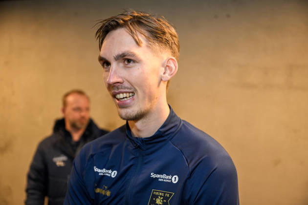 Eliteserien in football 2026 Viking Bodo Glimt Stavanger 20260411 Vikings Kristoffer Askildsen in the mixed zone after the elite series football match between Viking and Bodo Glimt at Lyse Arena in Stavanger Photo Carina Johansen NTB Stavanger Norway EDITORIAL USE ONLY RESTRICTED USE FOR BETTING COMPANIES Copyright: xCarinaxJohansenx xNTBx