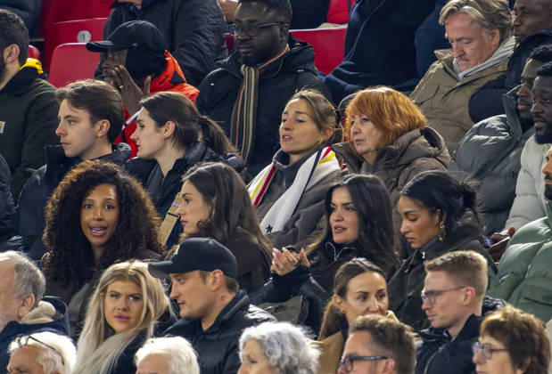 30.03.2026, Fussball Freundschafts-Länderspiele 2.Spieltag, Deutschland - Ghana, in der MHP-Arena Stuttgart (Deutschland). oben: Lena, Frau von Trainer Julian Nagelsmann (Deutschland), neben Burgi Nagelsmann, der Mutter von Trainer Julian Nagelsmann (Deutschland), mitte: Luisa Tah, Frau von Jonathan Tah (Deutschland),