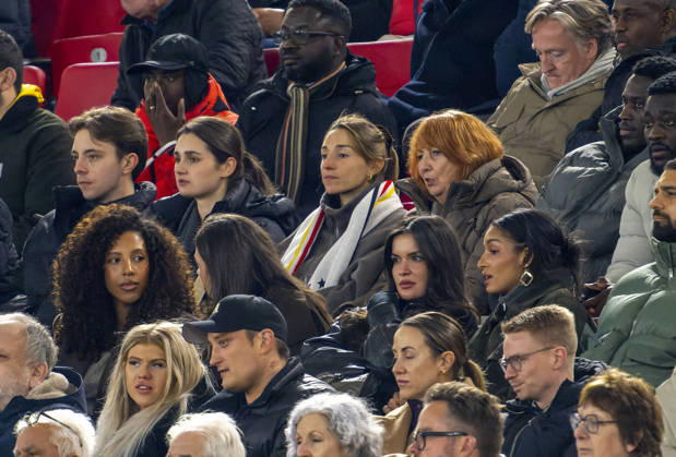 30.03.2026, Fussball Freundschafts-Länderspiele 2.Spieltag, Deutschland - Ghana, in der MHP-Arena Stuttgart (Deutschland). oben: Lena, Frau von Trainer Julian Nagelsmann (Deutschland), neben Burgi Nagelsmann, der Mutter von Trainer Julian Nagelsmann (Deutschland), mitte: Luisa Tah, Frau von Jonathan Tah (Deutschland),