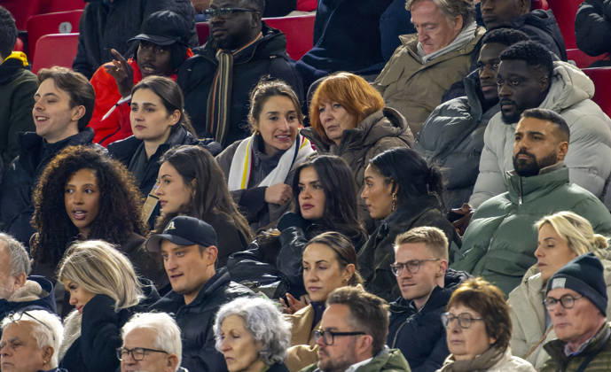 30.03.2026, Fussball Freundschafts-Länderspiele 2.Spieltag, Deutschland - Ghana, in der MHP-Arena Stuttgart (Deutschland). oben: Lena, Frau von Trainer Julian Nagelsmann (Deutschland), neben Burgi Nagelsmann, der Mutter von Trainer Julian Nagelsmann (Deutschland), mitte: Luisa Tah, Frau von Jonathan Tah (Deutschland), Tanja Undav (2.v.li) die Frau von Deniz Undav (Deutschland).