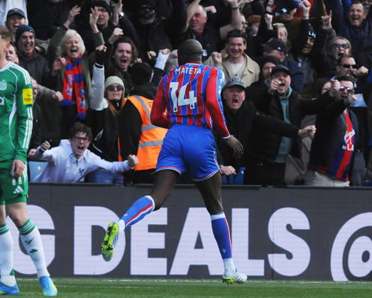 Football - 2025 2026 Premier League - Crystal Palace vs. Newcastle United - Selhurst Park - Sunday 12th April 2026 Jean Philippe Mateta of Crystal Palace celebrates his goal
