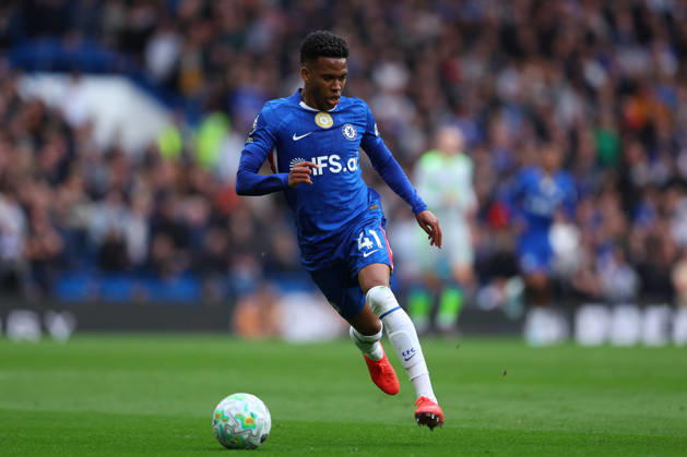 12th April 2026; Stamford Bridge, Chelsea, London, England: Premier League Football, Chelsea versus Manchester City; Estevao of Chelsea on the ball JPxFletcher