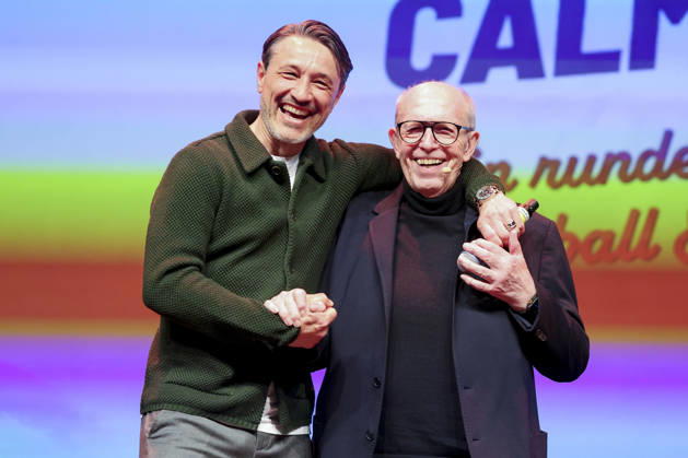Trainer Niko Kovac (Borussia Dortmund) und Reiner Calmund (ehemaliger Manager Bayer 04 Leverkusen) lachen, Talkrunde, Reiner Calmund - Ein runder Abend mit Fußball & Freunden, Freizeitzentrum am 13. April 2026 in West, Deutschland. (Foto von Marco Steinbrenner DeFodi Images) Trainer Niko Kovac (Borussia Dortmund) und Reiner Calmund (ehemaliger Manager Bayer 04 Leverkusen) smile, Talkrunde, Reiner Calmund - Ein runder Abend mit Fußball & Freunden, Freizeitzentrum West, April 13, 2026 in Dortmund, Germany. (Photo by Marco Steinbrenner DeFodi Images) -