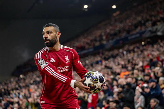 Liverpool v Paris Saint-Germain - UEFA Champions League 2025 26 LIVERPOOL, ENGLAND- APRIL 14: Mohamed Salah of Liverpool during a UEFA Champions League 2025 26 match between Liverpool and Paris Saint-Germain in Liverpool on April 14, 2026 (Photo by Will Palmer Sports Press Photo) LiverpoolUnited Kingdom  Copyright: xWillxPalmer SportsxPressxPhotox