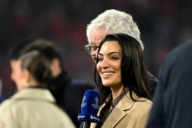 15.04.2026, xemx, Fussball UEFA Champions League, FC Bayern Muenchen - Real Madrid v.l. Marcel Reif und Valentina Maceri (DFL DFB REGULATIONS PROHIBIT ANY USE OF PHOTOGRAPHS as IMAGE SEQUENCES and or QUASI-VIDEO) Muenchen