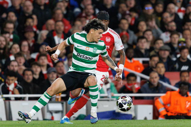 Maxi Araujo seen during UEFA Champions League quarterfinal game between teams of Arsenal FC and Sporting CP at Emirates Stadium (Maciej Rogowski Ball Raw Images) London Emirates Stadium United Kingdom Copyright: xMaciejxRogowskix MaciejRogowskiArsenalSporting2526216
