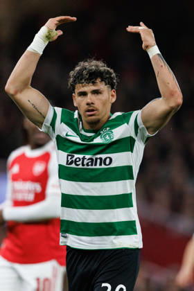 Maxi Araujo seen during UEFA Champions League quarterfinal game between teams of Arsenal FC and Sporting CP at Emirates Stadium (Maciej Rogowski Ball Raw Images) London Emirates Stadium United Kingdom Copyright: xMaciejxRogowskix MaciejRogowskiArsenalSporting2526298