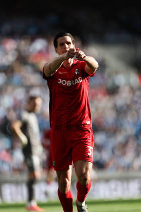 Real Club Celta v SC Freiburg - UEFA Europa League 2025 26 Quarter-Final Second Leg Igor Matanovic of SC Freiburg celebrates a goal during the UEFA Europa League 2025 26 Quarter-Final Leg Two match between Real Club Celta and SC Freiburg at Estadio Balaidos in Vigo, Spain, on April 16, 2026. vigo Vigo Spain Copyright: xLuisxEirasx originalFilename:eiras-uefaeuro260416_npHWV
