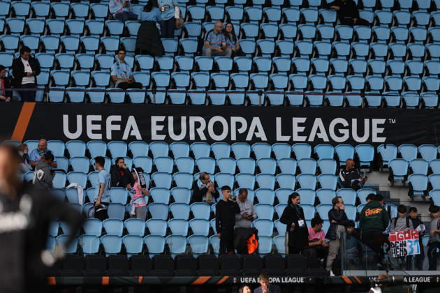 Real Club Celta v SC Freiburg - UEFA Europa League 2025 26 Quarter-Final Second Leg A UEFA flag is displayed at the UEFA Europa League 2025 26 Quarter-Final Leg Two match between Real Club Celta and SC Freiburg at Estadio Balaidos in Vigo, Spain, on April 16, 2026. vigo Vigo Spain Copyright: xLuisxEirasx originalFilename:eiras-uefaeuro260416_npnLQ