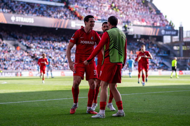 Real Club Celta v SC Freiburg - UEFA Europa League 2025 26 Quarter-Final Second Leg Igor Matanovic of SC Freiburg celebrates his goal during the UEFA Europa League 2025 26 Quarterfinals second leg between RC Celta and SC Freiburg at Balaidos Stadium in Vigo, Spain, on April 16, 2026. Vigo Galicia Spain Copyright: xMiguelxLemosx originalFilename:lemos-rcceltax260416_npE0e