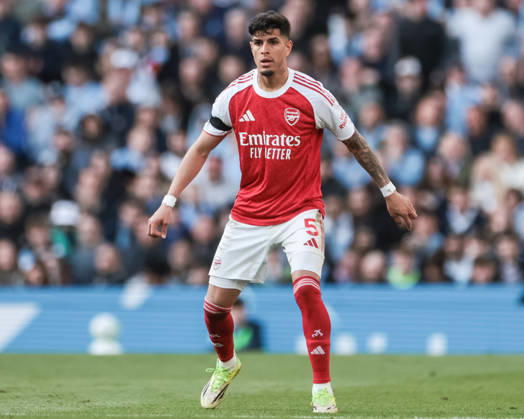 Manchester City v Arsenal - Premier League Piero Hincapie of Arsenal during the Premier League match between Manchester City and Arsenal at Etihad Stadium in Manchester, United Kingdom, on April 19, 2026. Manchester United Kingdom Copyright: xNewsxImagesx originalFilename:cosgrove-premierl260419_nptt2