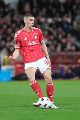 Nottingham Forest v FC Porto - UEFA Europa League Quarter Final Nikola Milenkovic of Nottingham Forest seen in action during the UEFA Europa league quarter final football match between Nottingham Forest and FC Porto. Final score : Nottingham Forest 1 : 0 FC Porto Nottingham United Kingdom Copyright: xPaulxBonserx xSOPAxImagesx 000205