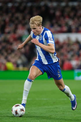 Nottingham Forest v FC Porto - UEFA Europa League Quarter Final Victor Froholdt of FC Porto on the ball during the UEFA Europa league quarter final football match between Nottingham Forest and FC Porto. Final score : Nottingham Forest 1 : 0 FC Porto Nottingham United Kingdom Copyright: xPaulxBonserx xSOPAxImagesx 000213