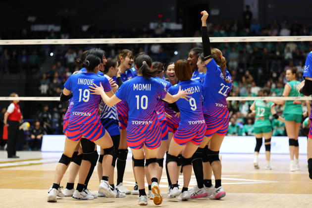 SAGASaga Hisamitsu Springs team group, Mannschaftsbild, Totale APRIL 25, 2026 - Volleyball : 2025-26 SV.LEAGUE Women Championship Final match between Osaka Marvelous - Saga Hisamitsu Springs at Yokohama BUNTAI, Kanagawa, Japan. Noxthirdxpartyxsales aflo_328189218