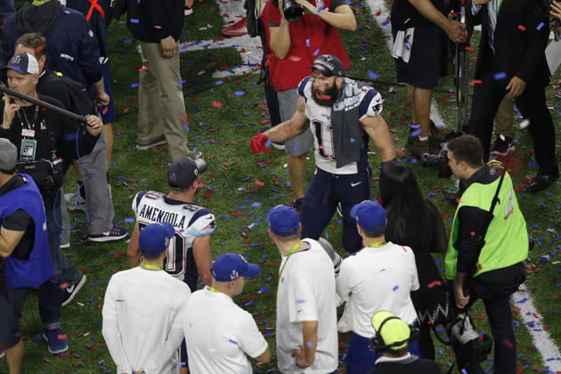 February 05, 2017 New England Patriots wide receiver Julian Edelman (11) and New England Patriots wide receiver Danny Amendola (80) celebrates after Super Bowl LI between the New England Patriots and the Atlanta Falcons at NRG Stadium in Houston, Texas. Charles Baus CSM Copyright: xCharlesxBausx