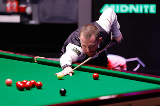 SHEFFIELD, ENGLAND - MAY 01: Mark Allen of Northern Ireland plays a shot in the Semifinal match against Wu Yize of China on day 14 of Halo World Championship, WM, Weltmeisterschaft 2026 at Crucible Theatre on May 1, 2026 in Sheffield, England. Copyright: xTaixChengzhex 111638610192