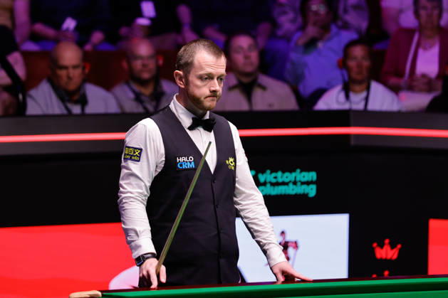 SHEFFIELD, ENGLAND - MAY 01: Mark Allen of Northern Ireland reacts in the Semifinal match against Wu Yize of China on day 14 of Halo World Championship, WM, Weltmeisterschaft 2026 at Crucible Theatre on May 1, 2026 in Sheffield, England. Copyright: xTaixChengzhex 111638610194