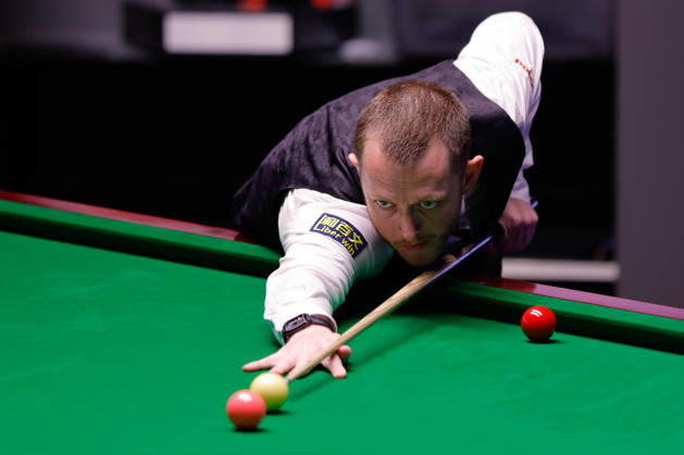 SHEFFIELD, ENGLAND - MAY 01: Mark Allen of Northern Ireland plays a shot in the Semifinal match against Wu Yize of China on day 14 of Halo World Championship, WM, Weltmeisterschaft 2026 at Crucible Theatre on May 1, 2026 in Sheffield, England. Copyright: xTaixChengzhex 111638610187
