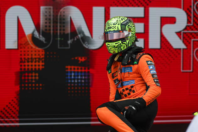 RECORD DATE NOT STATED 2nd May 2026; Miami International Autodrome, Miami, Florida, United States of America; 2026 FIA Formula 1 Miami Grand Prix; Sprint Race; Lando Norris (1) of Great Britain and McLaren Mastercard F1 Team climbs out of his car after winning the Sprint Race DavidxBuono
