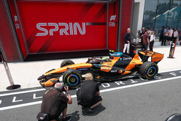 RECORD DATE NOT STATED 2nd May 2026; Miami International Autodrome, Miami, Florida, United States of America; 2026 FIA Formula 1 Miami Grand Prix; Sprint Race; Lando Norris (1) of Great Britain and McLaren Mastercard F1 Team pulls into the Parc Ferme after winning the Sprint Race DavidxBuono