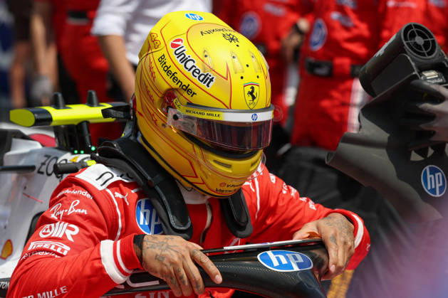 RECORD DATE NOT STATED 2nd May 2026; Miami International Autodrome, Miami, Florida, United States of America; 2026 FIA Formula 1 Miami Grand Prix; Sprint Race; Lewis Hamilton (44) of Great Britain and Scuderia Ferrari HP climbs out of his car on the grid DavidxBuono