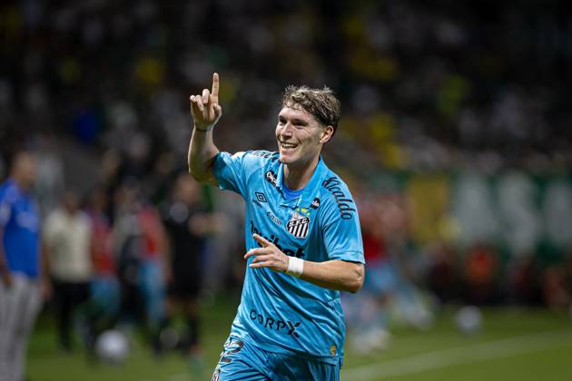 RECORD DATE NOT STATED Match between Palmeiras and Santos, valid for the 2026 Brazilian Championship. Sao Paulo (SP), 02 05 2026 - Brasileirao Palmeiras vs Santos - Player Benjamin Rollheiser scores and celebrates his goal during the match between Palmeiras and Santos, valid for the 14th round of the Brazilian football championship, at Allianz Parque on Saturday night, May 2nd, 2026, Brazil. Credit: William Oliveira PhD Press TheNews2(Foto: Phd Press Thenews2 imago images) SPO Copyright: xPHDxPRESSx