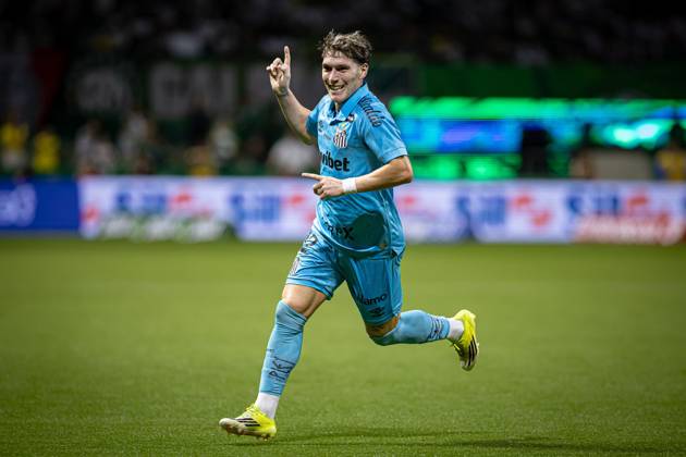 RECORD DATE NOT STATED Match between Palmeiras and Santos, valid for the 2026 Brazilian Championship. Sao Paulo (SP), 02 05 2026 - Brasileirao Palmeiras vs Santos - Player Benjamin Rollheiser scores and celebrates his goal during the match between Palmeiras and Santos, valid for the 14th round of the Brazilian football championship, at Allianz Parque on Saturday night, May 2nd, 2026, Brazil. Credit: William Oliveira PhD Press TheNews2(Foto: Phd Press Thenews2 imago images) SPO Copyright: xPHDxPRESSx