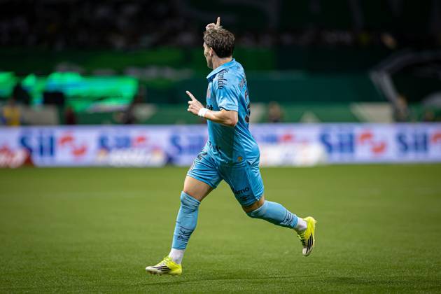 RECORD DATE NOT STATED Match between Palmeiras and Santos, valid for the 2026 Brazilian Championship. Sao Paulo (SP), 02 05 2026 - Brasileirao Palmeiras vs Santos - Player Benjamin Rollheiser scores and celebrates his goal during the match between Palmeiras and Santos, valid for the 14th round of the Brazilian football championship, at Allianz Parque on Saturday night, May 2nd, 2026, Brazil. Credit: William Oliveira PhD Press TheNews2(Foto: Phd Press Thenews2 imago images) SPO Copyright: xPHDxPRESSx