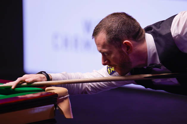 SHEFFIELD, ENGLAND - MAY 02: Mark Allen of Northern Ireland plays a shot in the Semifinal match against Wu Yize of China on day 15 of Halo World Championship, WM, Weltmeisterschaft 2026 at Crucible Theatre on May 2, 2026 in Sheffield, England. Copyright: xTaixChengzhex 111638739819