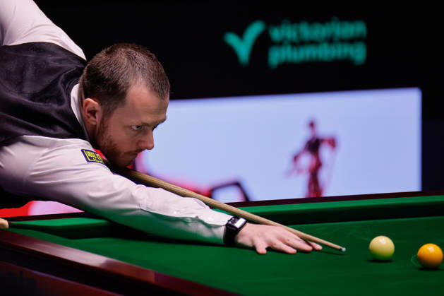 SHEFFIELD, ENGLAND - MAY 02: Mark Allen of Northern Ireland plays a shot in the Semifinal match against Wu Yize of China on day 15 of Halo World Championship, WM, Weltmeisterschaft 2026 at Crucible Theatre on May 2, 2026 in Sheffield, England. Copyright: xTaixChengzhex 111638739821