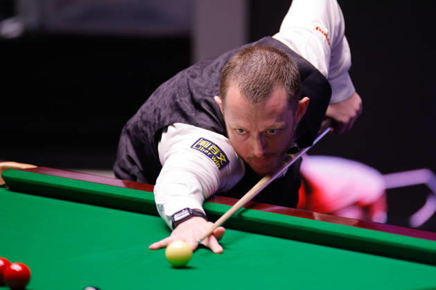 SHEFFIELD, ENGLAND - MAY 02: Mark Allen of Northern Ireland plays a shot in the Semifinal match against Wu Yize of China on day 15 of Halo World Championship, WM, Weltmeisterschaft 2026 at Crucible Theatre on May 2, 2026 in Sheffield, England. Copyright: xTaixChengzhex 111638739824