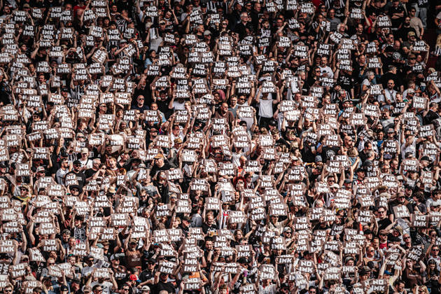 Fußball Männer Saison 2025 2026 Fußball-Bundesliga 32. Spieltag FC St. Pauli vs. 1. FSV Mainz 05 03.05.2026 Protest der Fans gegen die Innenministerkonferenz No IMK Hamburg Millerntor-Stadion Hamburg Deutschland