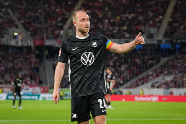 Deutschland, Fußball, 1 Bundesliga, Saison 2025 2026, 32. Spieltag SC Freiburg vs. VFL Wolfsburg Europa-Park-Stadion (Freiburg): Christian Eriksen (VfL Wolfsburg, 24) Freiburg Europa Park Stadion Baden-Württemberg Deutschland Copyright: xFINLEYxMÖRCHx