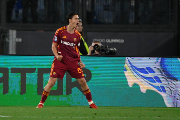 Romaâ??s Niccolo Pisilli celebrates after scoring the goal 4-0 during the Italian Football Championship League A Enilive 2025 2026 match between AS Roma vs ACF Fiorentina at the Olimpic Stadium in Rome on 05 May 2026.  Copyright: xFabrizioxCorradetti IPAxSportx xipa-agency.netx xx IPA_74439082 IPA_Agency_IPA74439082