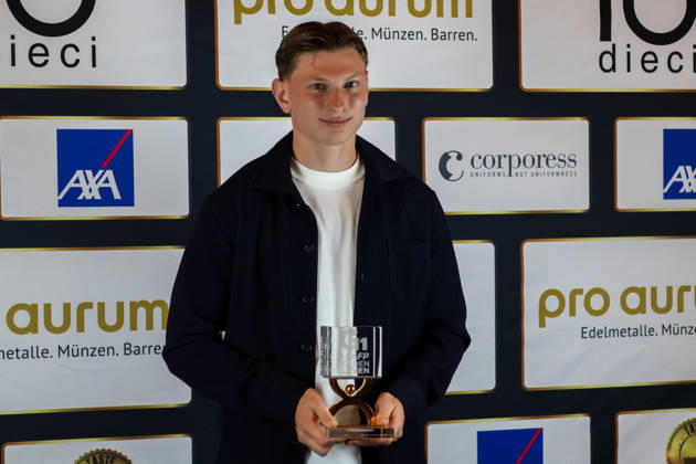 Fussball: Schweiz: SAFP Golden 11 Award; Kultur & Kongresshaus Aarau, 04.05.2026 (Aarau, Schweiz); Alessandro Vogt, FC St. Gallen Aarau Kultur&Kongresshaus Aarau Aargau Schweiz Copyright: xAmiirxAmedjouax